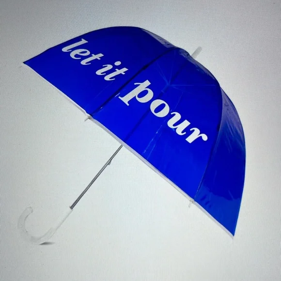 ☔️💧☔️ KATE SPADE “LET IT POUR “CLEAR UMBRELLA ☔️💧☔️ NWT ☔️💧☔️ - Picture 2 of 16